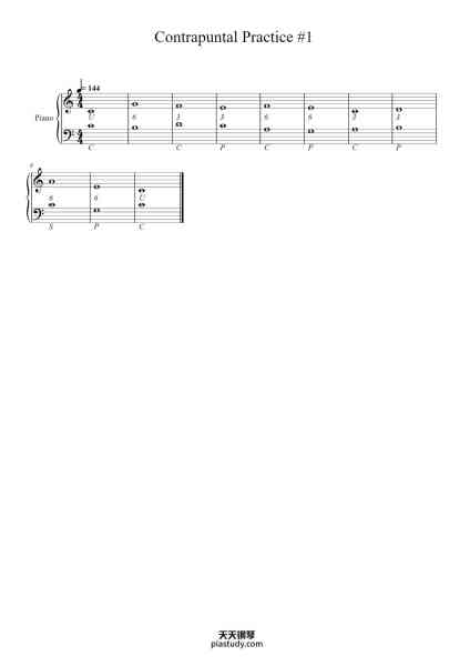 “Contrapuntal Practice #1”钢琴谱-Hayden Lee Hawkins-免费下载-天天钢琴