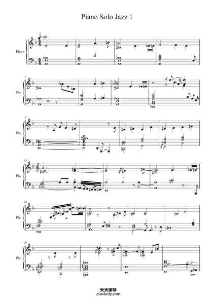 “Cafe Music BGM - Piano Solo Jazz 1”钢琴谱-Transcribed by Harkness-免费下载-天天钢琴