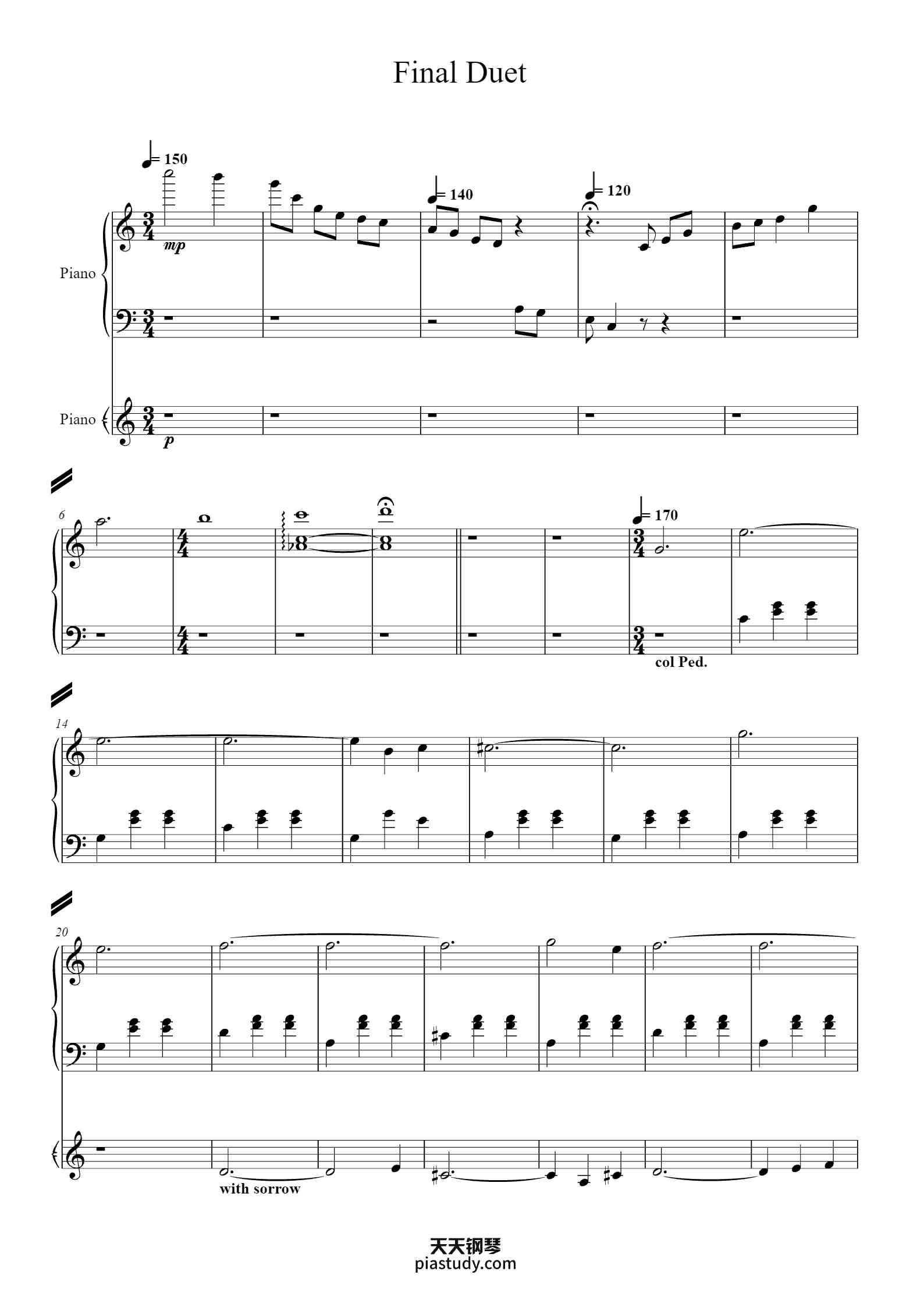 'Final Duet - Omori' - Piano Sheet Music By Omori | TOPiano