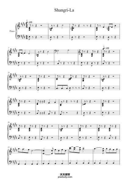 “Shangri-La”钢琴谱-Transcribed by Mei Yee Yip-免费下载-天天钢琴