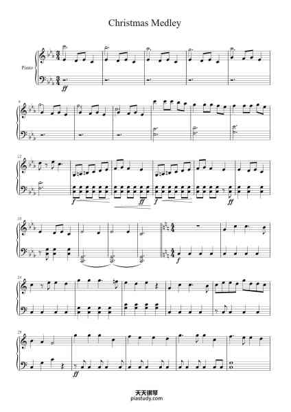 “Christmas Medley”钢琴谱-Arr.  Spencer Conley-免费下载-天天钢琴