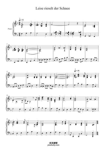 “Leise rieselt der Schnee”钢琴谱-Arr. Ulrich Nieberle-免费下载-天天钢琴