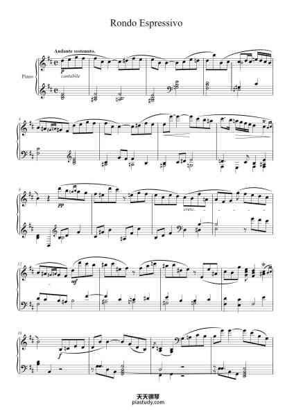 “Rondo Espressivo”钢琴谱-C. P. E. Bach-免费下载-天天钢琴