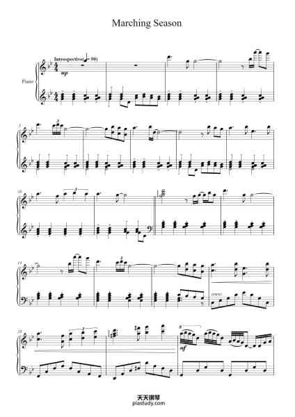 “Marching Season”钢琴谱-Yanni-免费下载-天天钢琴