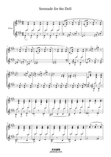“Serenade for the Doll”钢琴谱-Claude Debussy-免费下载-天天钢琴