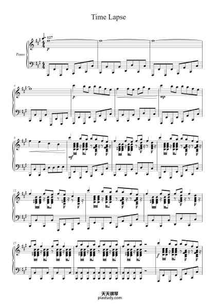 “Time Lapse”钢琴谱-Transcription and arrangement : Thomas Rdgs-免费下载-天天钢琴