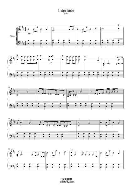 “Interlude”钢琴谱-Arrangement by Adam Messina-免费下载-天天钢琴