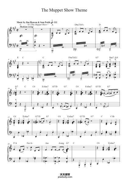 “The Muppet Show Theme”钢琴谱-Jim Henson, TV Theme Song, The Muppets-免费下载-天天钢琴
