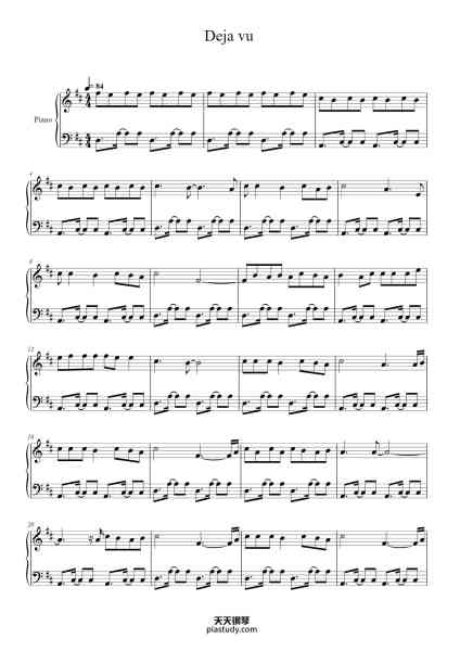 “Deja vu”钢琴谱-Wesley Steenbergen-免费下载-天天钢琴