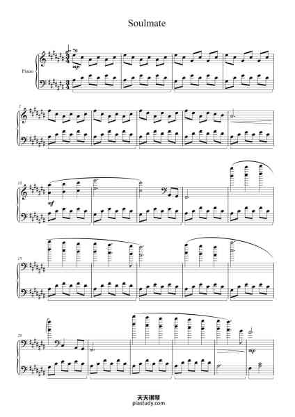 “Soulmate – Andrea Vanzo”钢琴谱-Transcription: Daniel Duro Soto-免费下载-天天钢琴