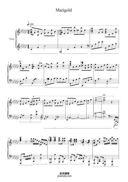 “Marigold”钢琴谱-Jimfer Mortio-免费下载-天天钢琴