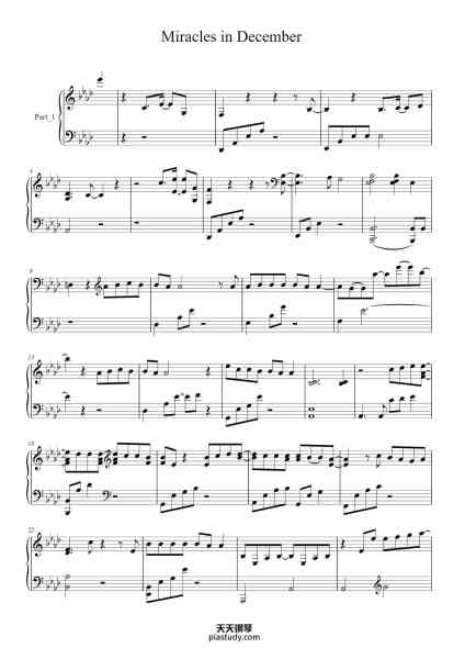 “Miracles in December”钢琴谱-transcription - arrangement byjgmb829-免费下载-天天钢琴