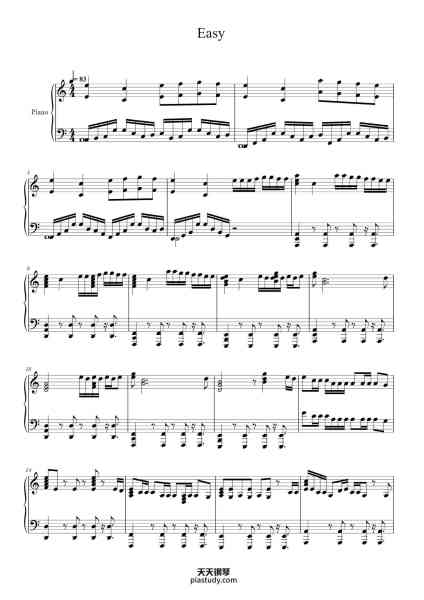 “Easy”钢琴谱-Gailan Biser-免费下载-天天钢琴