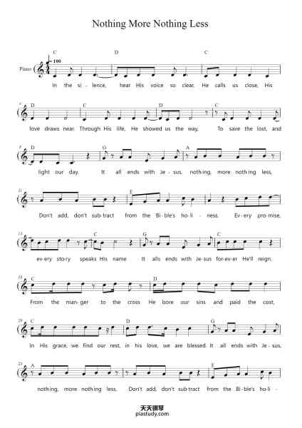 “Nothing More Nothing Less”钢琴谱-Mario Marcaida-免费下载-天天钢琴