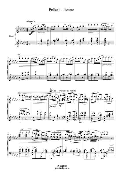 “Polka italienne”钢琴谱-Sergei Vasilievich Rachmaninoff-免费下载-天天钢琴