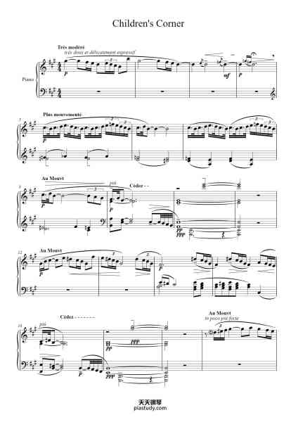 “Children's Corner, L. 113: V. The Little Shepherd”钢琴谱-Claude Debussy-免费下载-天天钢琴