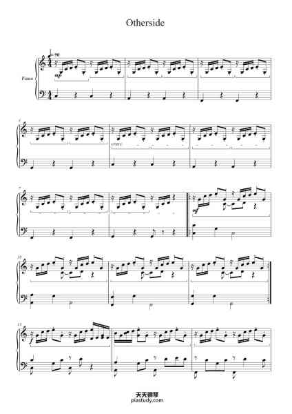 “Otherside”钢琴谱-Lena Raine 
arr. Seth Barraclough-免费下载-天天钢琴
