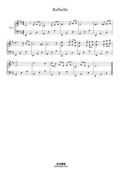 “Raffaello”钢琴谱-Raffaello Studio-免费下载-天天钢琴