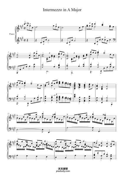 “Intermezzo in A Major”钢琴谱-Caeten Besopp-免费下载-天天钢琴