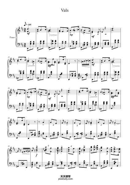 “Vals”钢琴谱-José Andrés Piedra-免费下载-天天钢琴