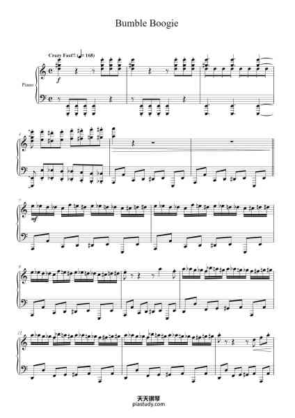 “Bumble Boogie”钢琴谱-Jack Fina
arr. by Austin Kitchell-免费下载-天天钢琴