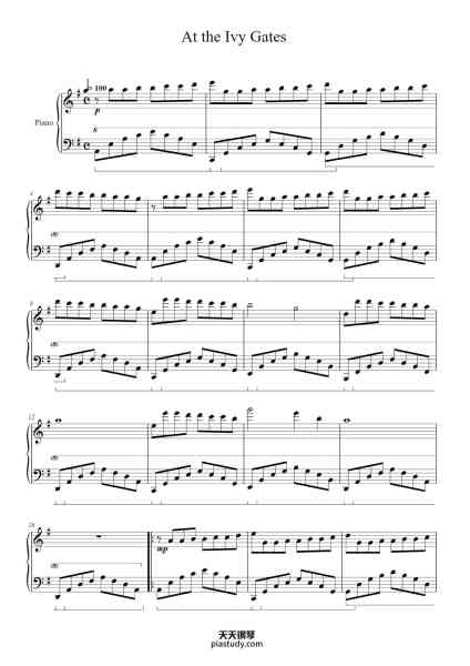 “At the Ivy Gates”钢琴谱-Brian Crain-免费下载-天天钢琴