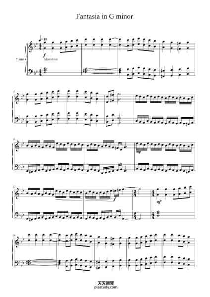 “Fantasia in G minor”钢琴谱-L. Alflatt-免费下载-天天钢琴