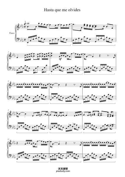 “Hasta que me olvides”钢琴谱-Grayton-免费下载-天天钢琴