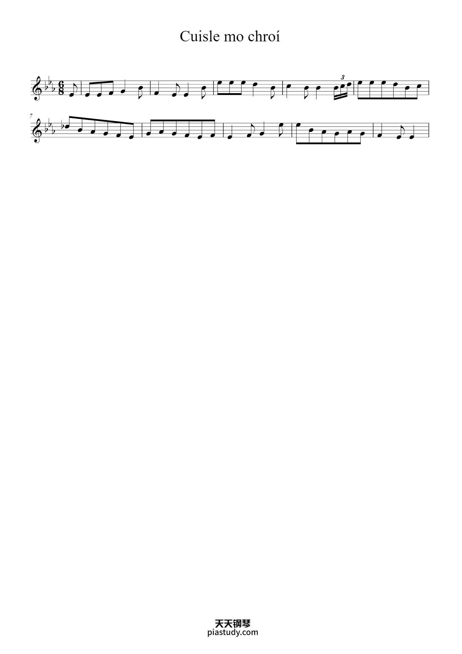 Cuisle mo chroí钢琴谱 - Emerson Brooks - free piano sheet music - PiaNoproblem