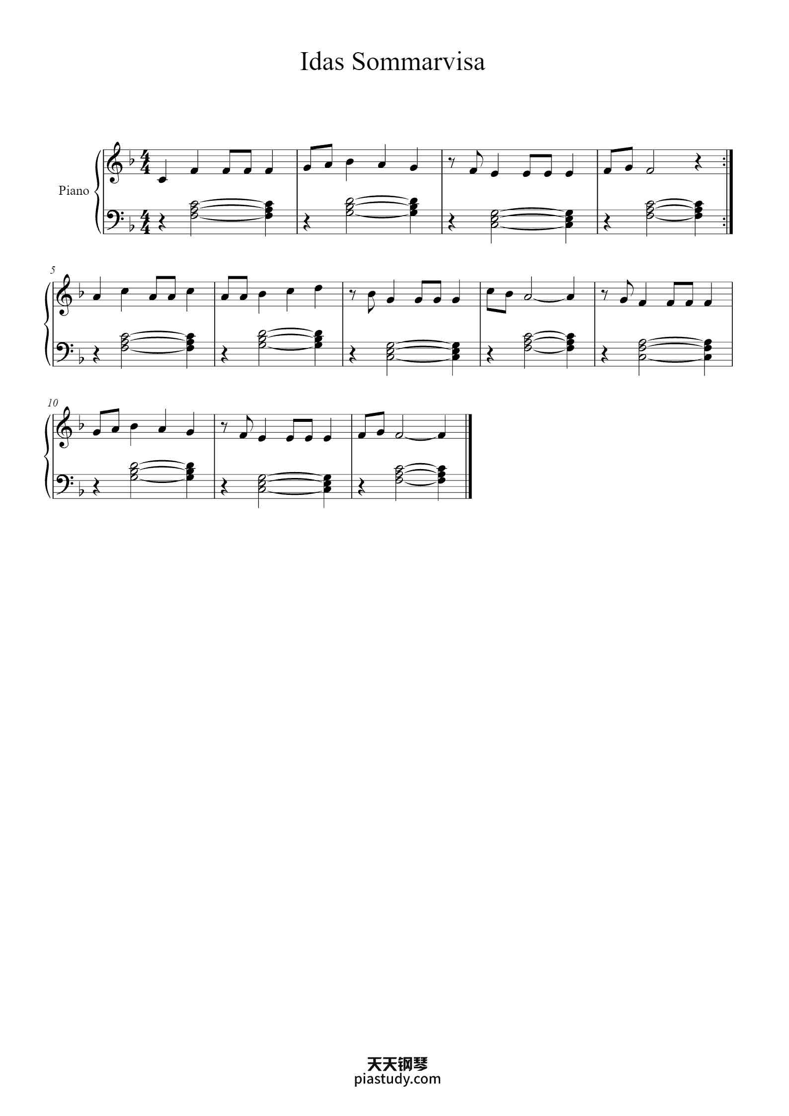 Idas Sommarvisa Piano Sheet Music By David TOPiano idas-sommarvisa-piano-sheet-music-by-david-topiano