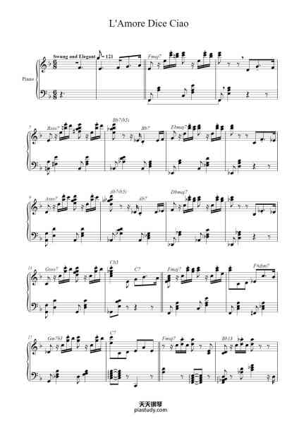 “L'Amore Dice Ciao (La Matriarca)”钢琴谱-Armando Trovajoli-免费下载-天天钢琴