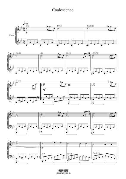 “Coalescence”钢琴谱-Composed by Chris Christodoulou-免费下载-天天钢琴