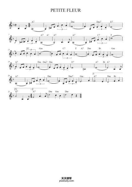 “PETITE FLEUR”钢琴谱-Sidney Bechet-免费下载-天天钢琴