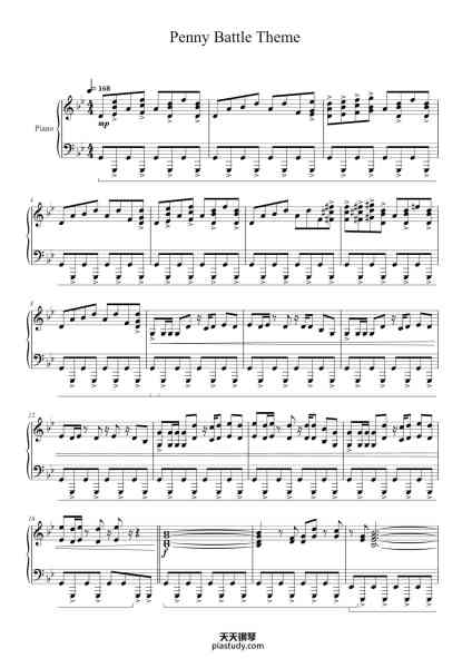 “Penny Battle Theme”钢琴谱-Spenriel Foxsoll-免费下载-天天钢琴