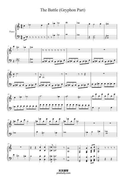 “The Battle (Gryphon Part)”钢琴谱-Hickstodd Joycedrich-免费下载-天天钢琴
