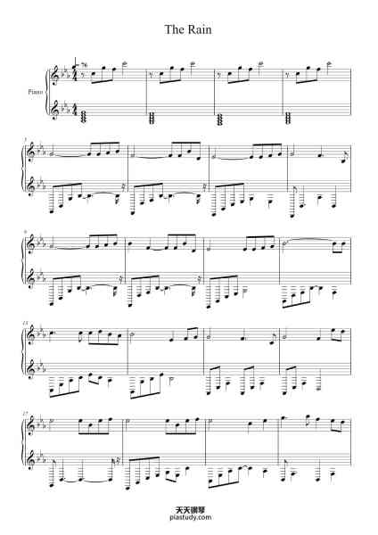 “The Rain”钢琴谱-Joe Hisaishi-免费下载-天天钢琴