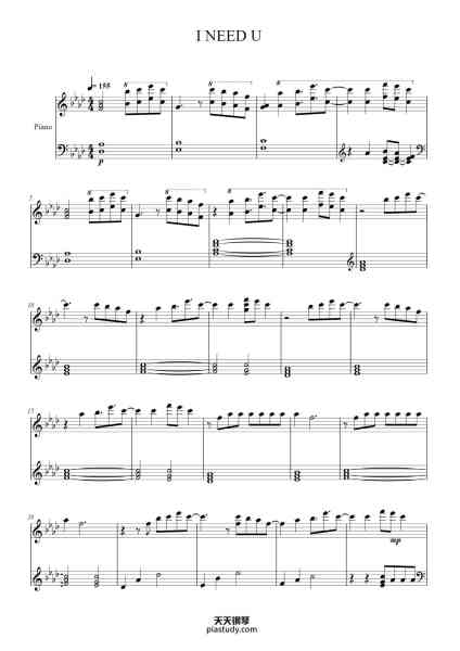 “I NEED U”钢琴谱-Originally by BTS ( 방탄소년단) Arranged by Dori Piano https://www.youtube.come/DoriPianoCovers Transcribed by Savanna Moody-免费下载-天天钢琴