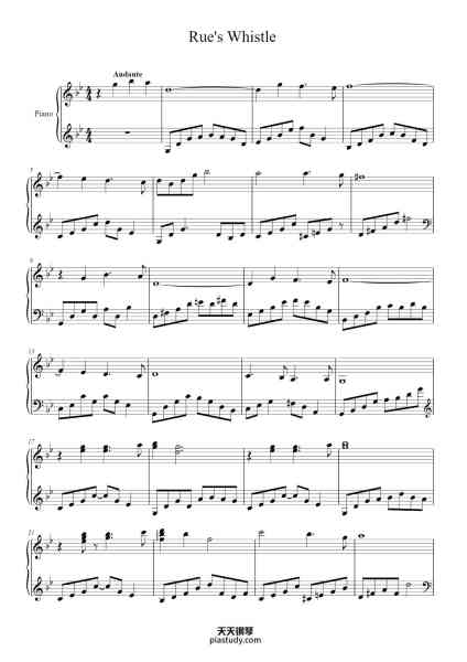 “Rue's Whistle”钢琴谱-Jacob-免费下载-天天钢琴