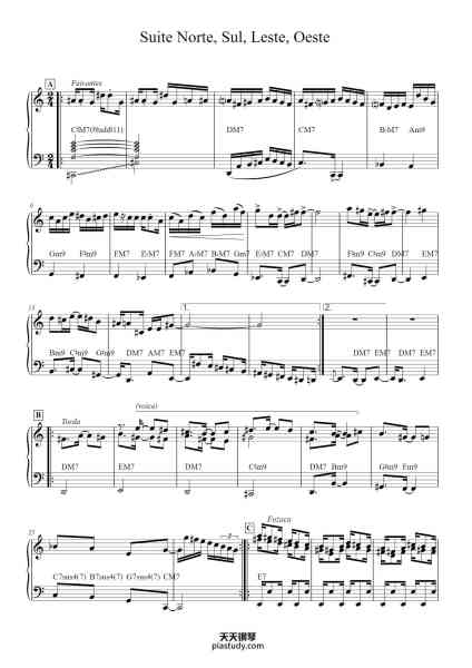 “Suite Norte, Sul, Leste, Oeste”钢琴谱-Hermeto Pascoal-免费下载-天天钢琴