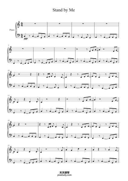 “Stand by Me”钢琴谱-Ben E. King-免费下载-天天钢琴