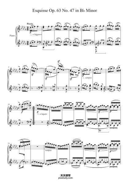 “Esquisse Op. 63 No. 47 in B♭ Minor”钢琴谱-Charles-Valentin Alkan (1813–1888)-免费下载-天天钢琴