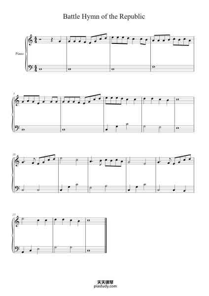 “Battle Hymn of the Republic”钢琴谱-Misc Traditional-免费下载-天天钢琴