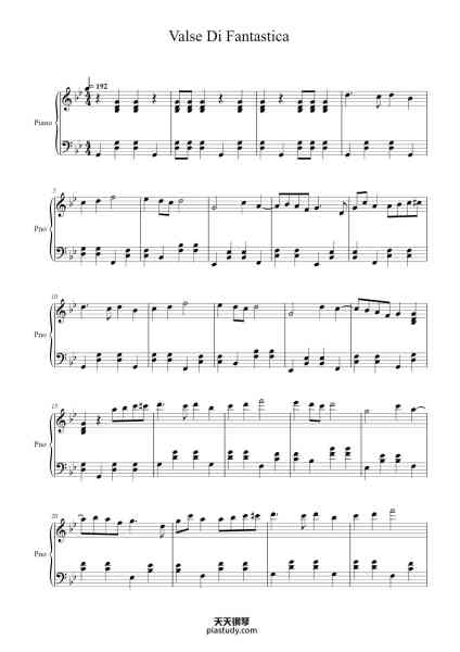 “Valse Di Fantastica”钢琴谱-Yōko Shimomura-免费下载-天天钢琴