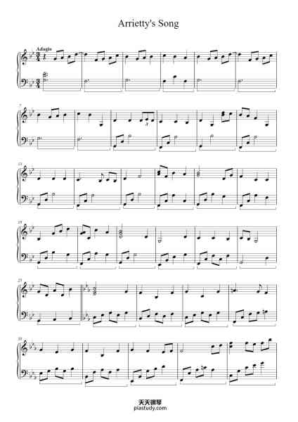 “Arrietty's Song”钢琴谱-Cecile Corbel-免费下载-天天钢琴