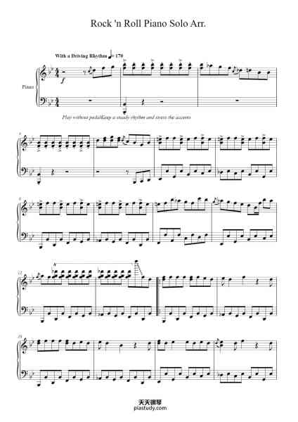 “Rock 'n Roll Piano Solo Arr.”钢琴谱-Kelchild Kenking-免费下载-天天钢琴