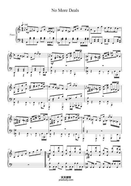 “No More Deals”钢琴谱-Sheet Music Dude-免费下载-天天钢琴