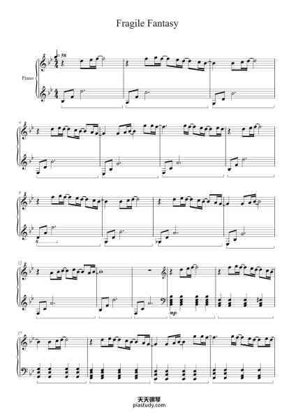 “Fragile Fantasy”钢琴谱-Yu-peng Chen, HOYO-MiX
Arrange. Jonthan
-免费下载-天天钢琴