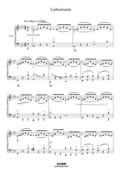 “Liebestraum No. 3 in A♭ Major, S. 541”钢琴谱-Franz Liszt
(1811–1886)-免费下载-天天钢琴