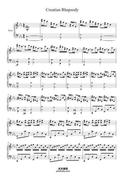 “克罗地亚狂想曲”钢琴谱-马克西姆-Maksim·Mrvica-免费下载-天天钢琴