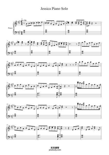 “Jessica Piano Solo”钢琴谱-Chuck Leavell - Allman Brothers-免费下载-天天钢琴